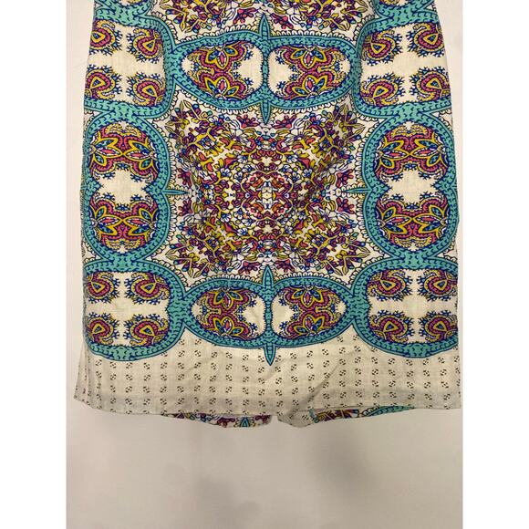 Anthropologie Maeve Manolya Pencil Skirt Paisley Midi Linen Preppy Academia 0 - Picture 3 of 16